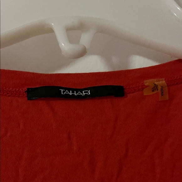 Tahari Red and Gold Short Sleeve Top - Picture 2 of 4